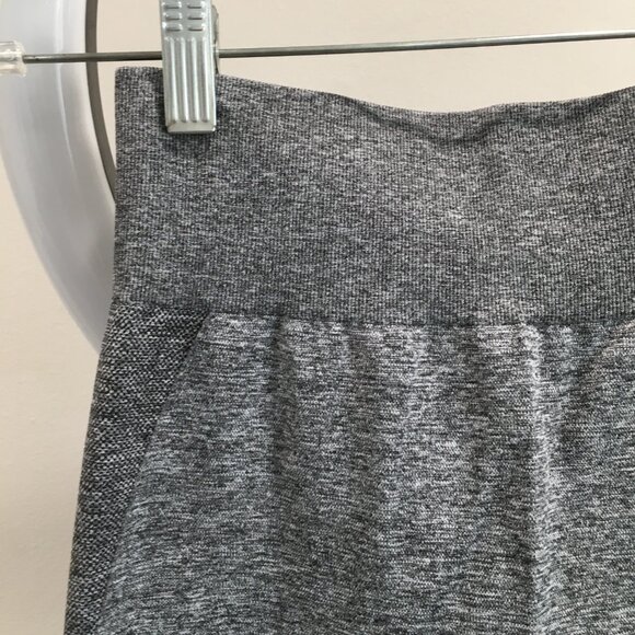 GYMSHARK Gray Black Marled Logo Waistband Butt Enhancer Activewear Leggings - Picture 4 of 10